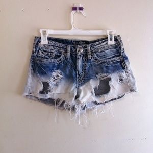 Dip Dye Distresed Cut off Shorts