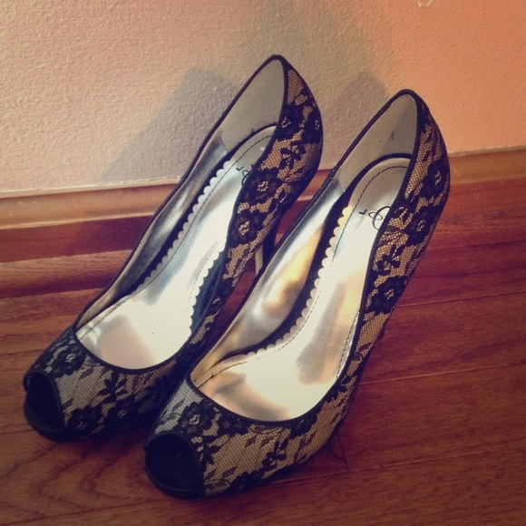 Black Lace High Heels