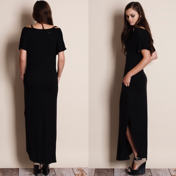 Cut Out Collar Maxi Dress - Picture 3 of 4