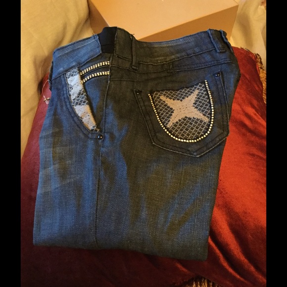 Blue Faded Jeans embellished