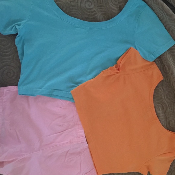 Pink Shorts & 2 Crop Tops. - Picture 2 of 3