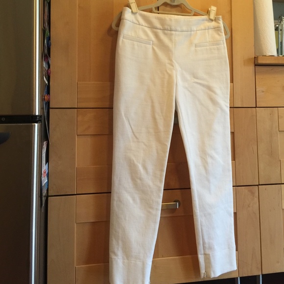 White pique Odeeh side zip pants. Never worn.