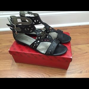 GUESS black gladiator sandals