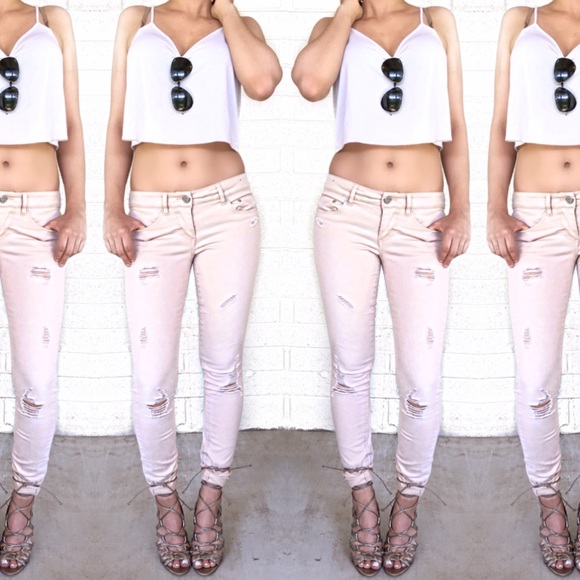 Indigo Rein Denim - Distressed tan jeans