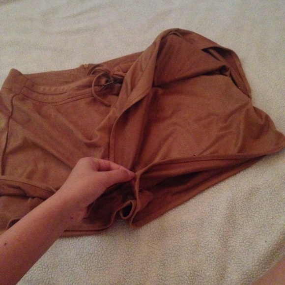 Suede brown circle skirt - Picture 3 of 4