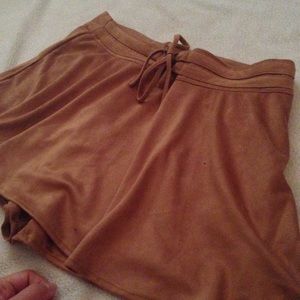 Suede brown circle skirt