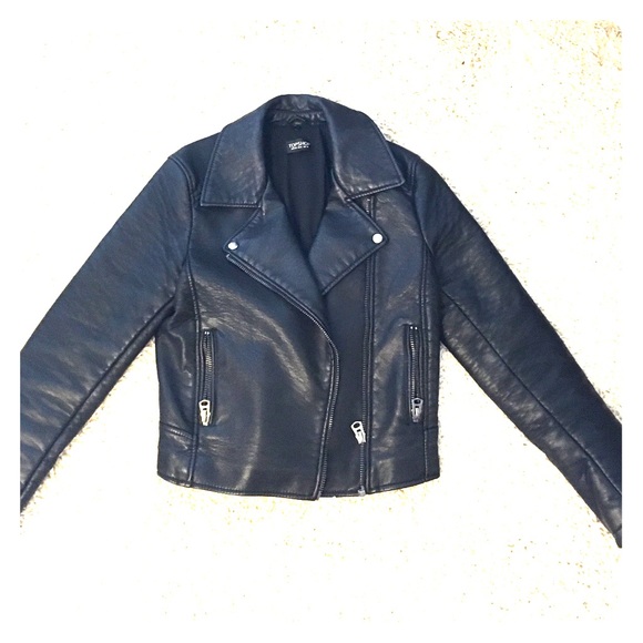 Faux Leather PU Topshop Biker Jacket