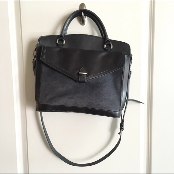Madewell Handbags - Madewell Sloane Satchel in Blue Leather with Suede