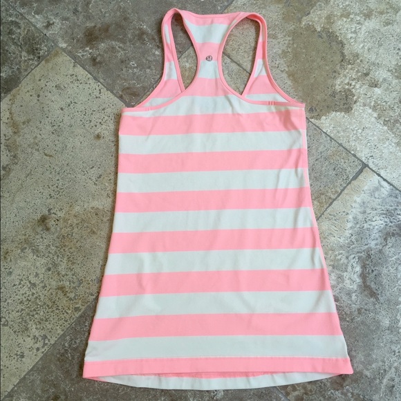 Bleached coral white stripe cool racerback