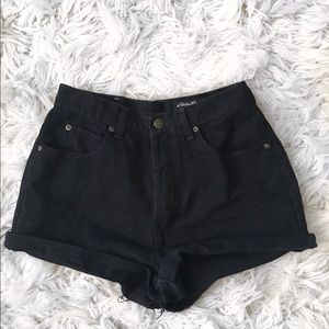 SOLD Black denim high waisted shorts