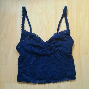 Victoria's Secret Dark Blue Lace Bralette XS