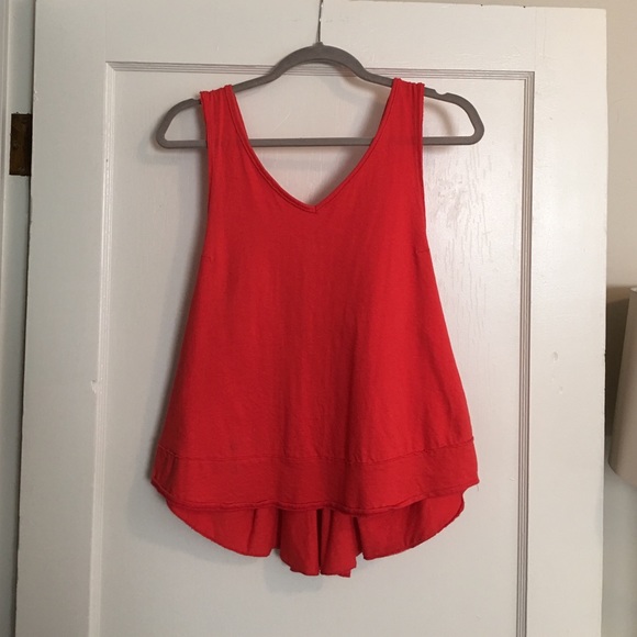 Free People Red Criss Cross Back Top