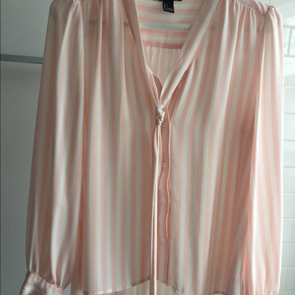 Striped pink and white blouse