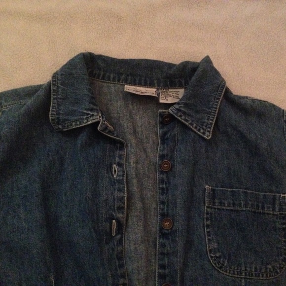 Denim crop top button up - Picture 3 of 4
