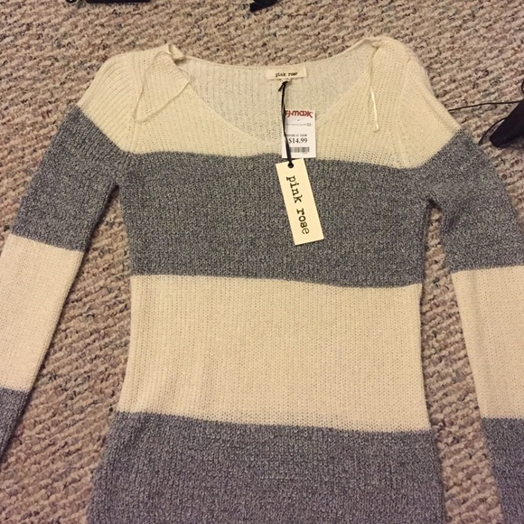 Pink Rose striped sweater