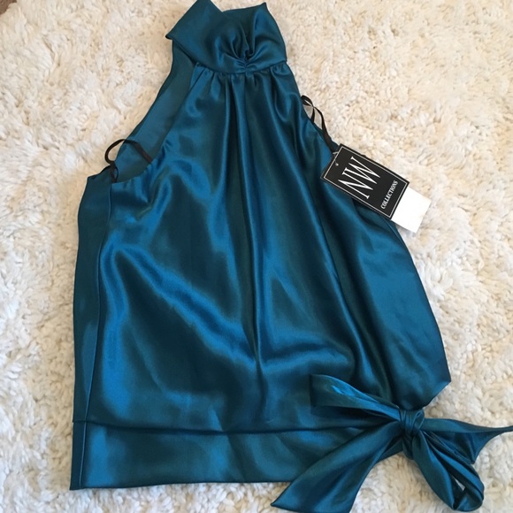 High neck tank with shine