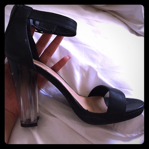 Size 9 Clear Heeled Strappy Shoe
