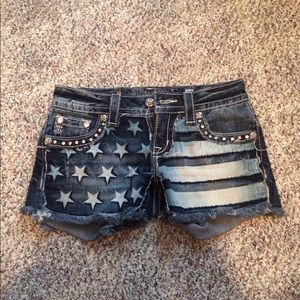 American Flag Miss Me shorts