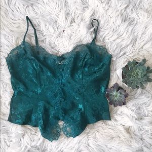 Silk and lace cropped camisole