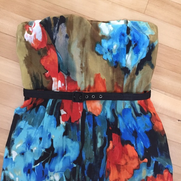 Anthro strapless dress