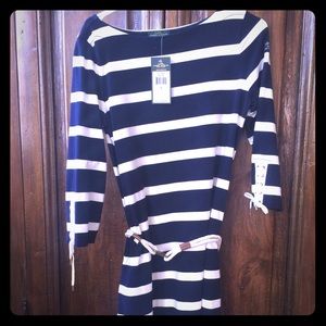 NWT Lauren Ralph Lauren Navy/ Ecru Sailor Dress
