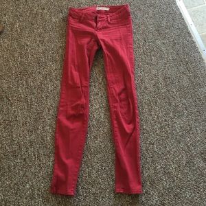 Red skinny jeans