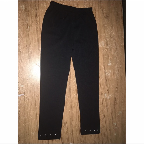 Black Leggings with Ankle Rhinestones. like new!