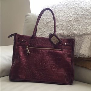 Burgundy Stauer Patent Leather Handbag
