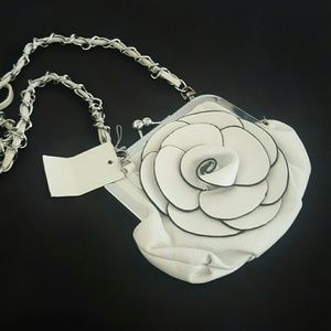 White rose side bag
