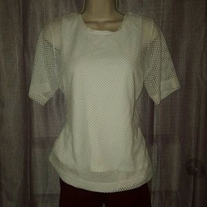 🔴 Banana Republic White Mesh Tee