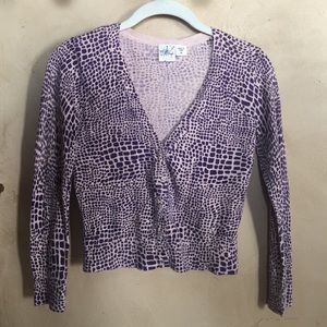 Purple Giraffe Print Sweater