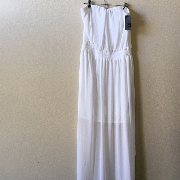 Strapless sheer dress