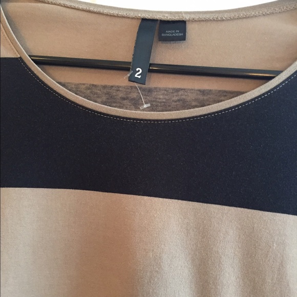 Nude and black striped dress