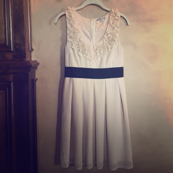 Cream & Black Dress
