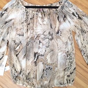 Snakeskin peasant top