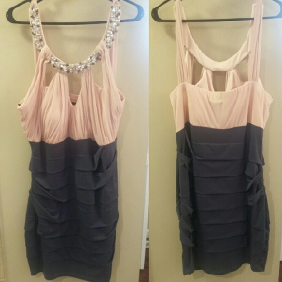 Pink and Grey Bodycon cocktail dress