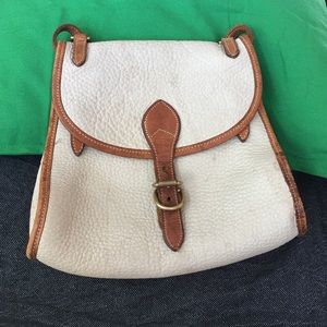 Gently Used Vintage D&B Cream Leather Cross body.