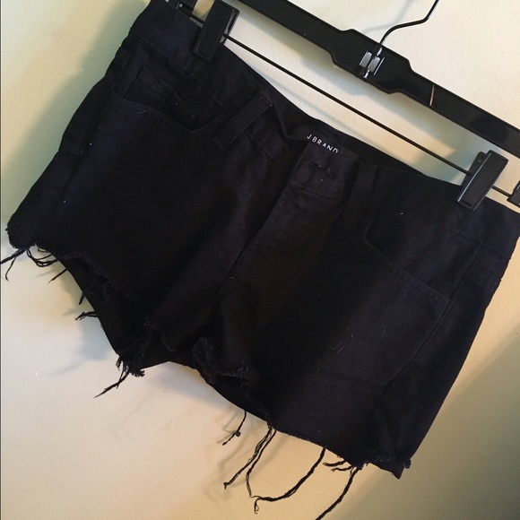 J Brand distressed black denim shorts