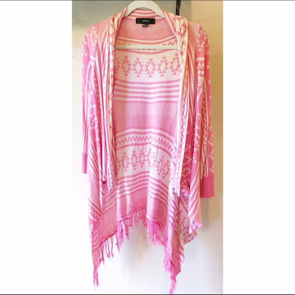 Forever 21 Aztec pink and cream boho cardigan