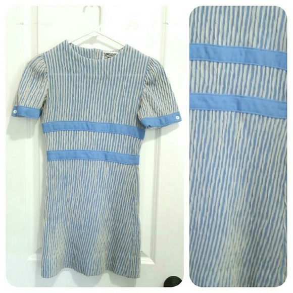 Thoroughly Modern Dresses & Skirts - HP | Vintage Vertical Stripe and Ruched Mini Dress