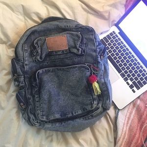 Vintage Jean backpack / book bag  👽💙🎶