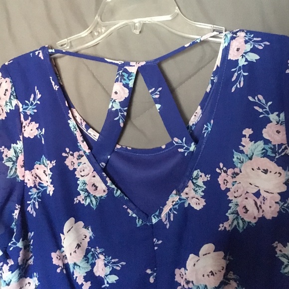 Beautiful blue and floral sundress! - Picture 3 of 3