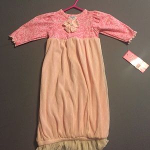 Peaches and cream baby gown