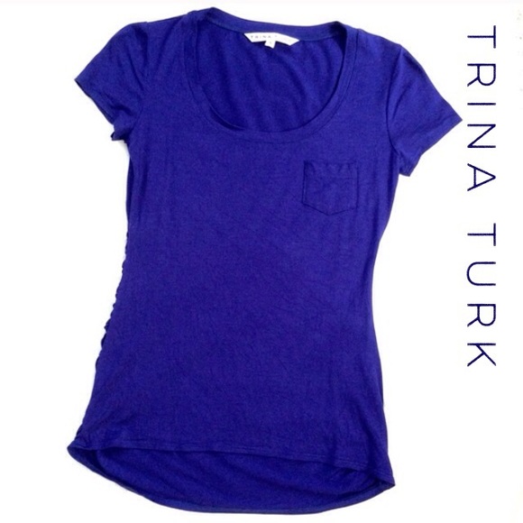 TRINA TURK Scoop Neck Fitted Pocket Tee