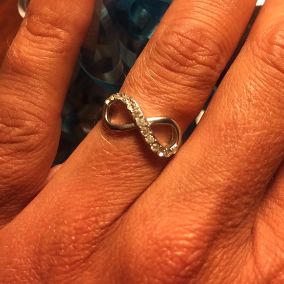 CZ Infinity Ring- Silver plated