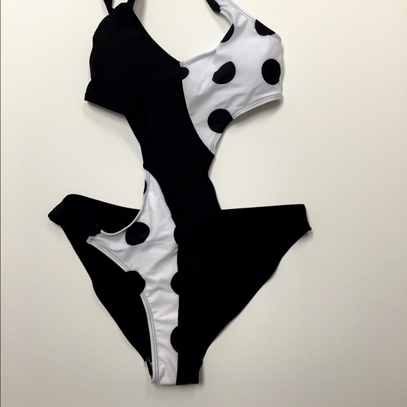 polka dot swimming suite one piece sw104 - Picture 2 of 3
