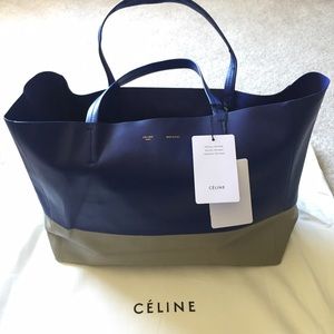 Celine Horizontal Tote (Blue / Beige)