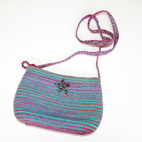 Raffia crossbody bag