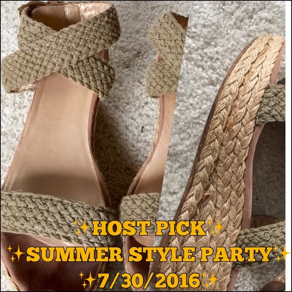 ✨Stuart Weitzman Jute/Leather Crisscross Platform - Picture 3 of 4