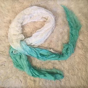 Ombré Teal and White Scarf